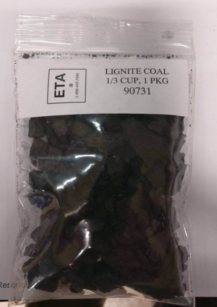 ROCK, LIGNITE COAL PIECES, APPRX 1/3 CUP