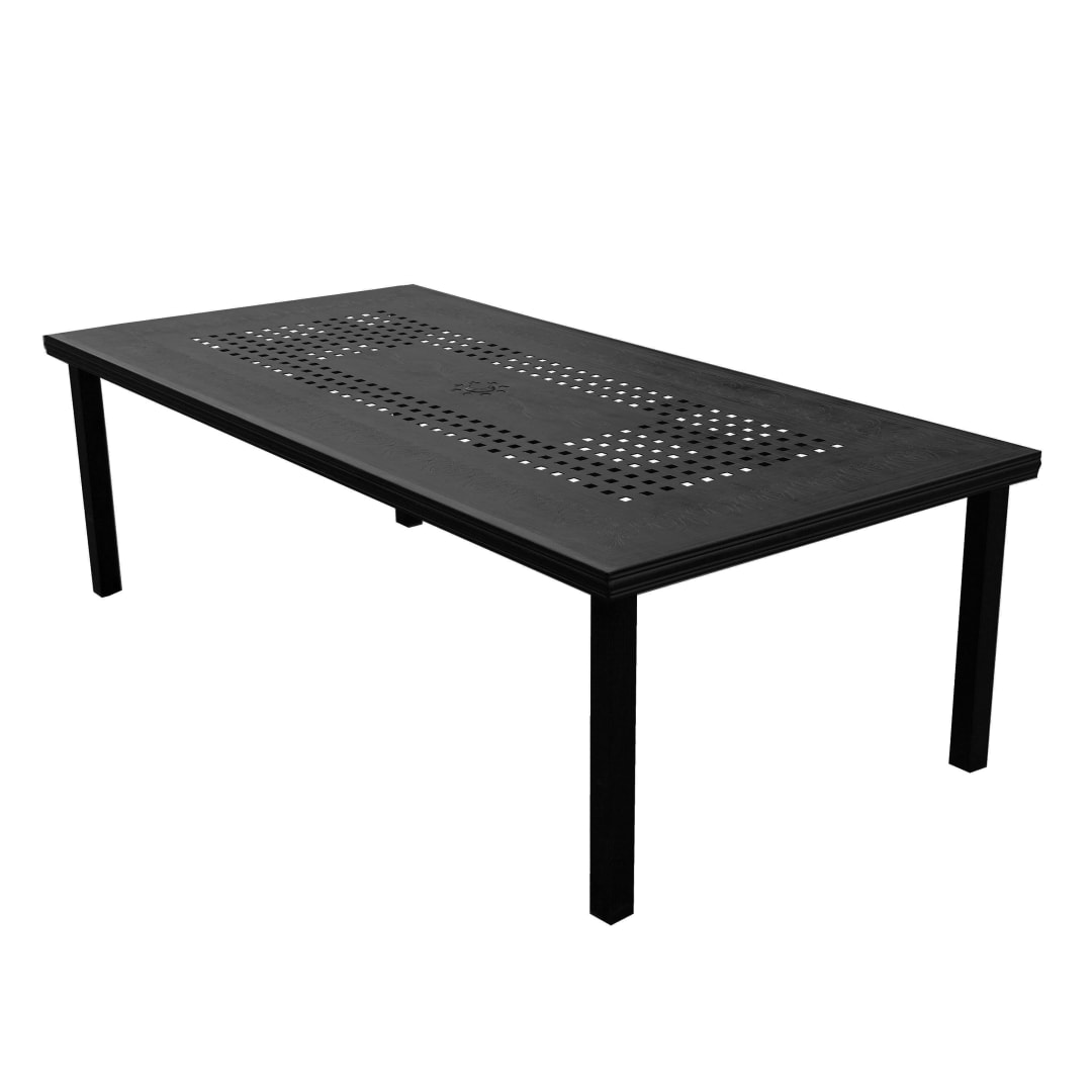 Modern Outdoor Mesh Aluminum Black 95-in Rectangle Large Patio Dining Table