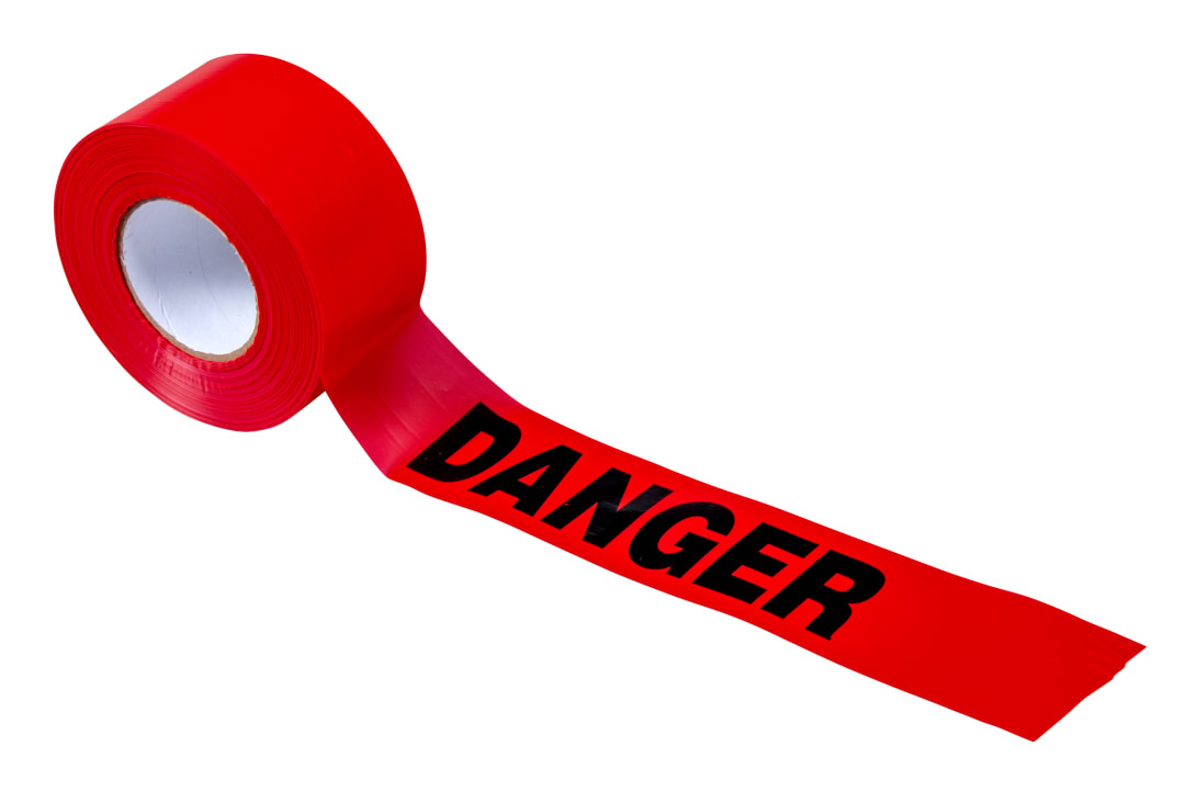 Barricade Tape-DANGER 1000'x3"x2Mil Red