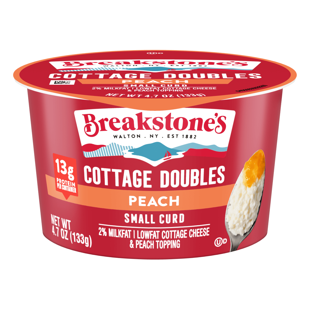 Breakstone's Cottage Cheese Doubles With Peach, Lowfat 2% Milkfat, 4.7 oz Cup