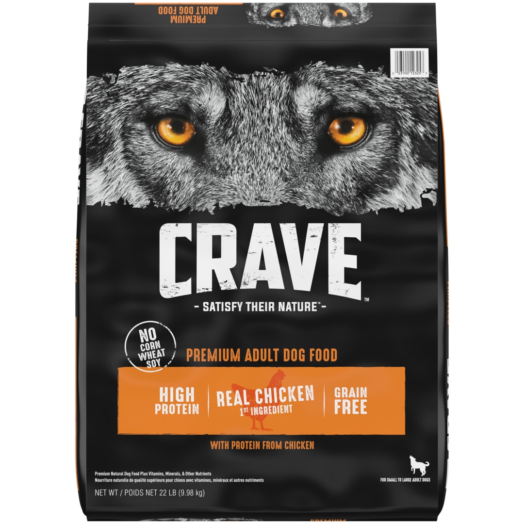 CRAVE Grain Free Adult Dry Dog Food with Protein from Chicken, 22 lb. Bag