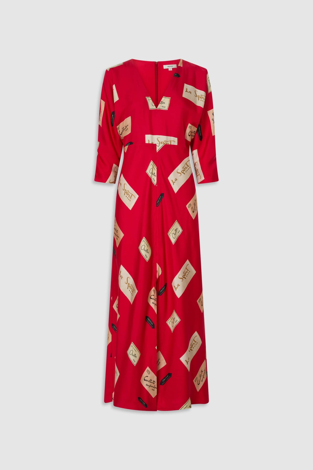 Vintage Label Print Dress