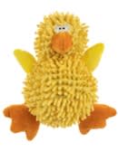 goDog Mopz Duck Squeaky Plush Dog Toy Chew Guard Technology, Yellow, Large