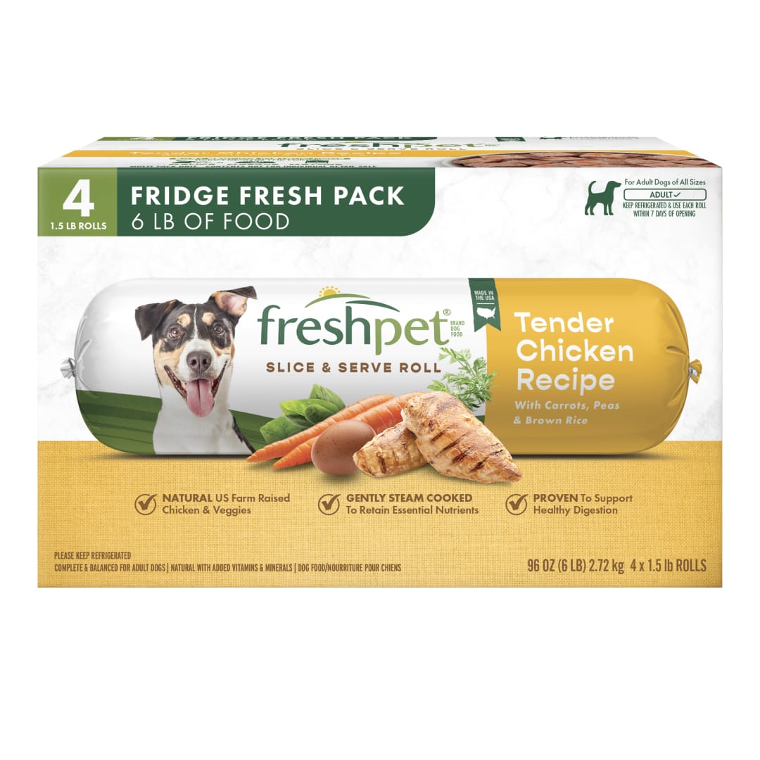 Freshpet Healthy & Natural Dog Food, Tender Chicken Roll Multipack  4 x 1.5lb