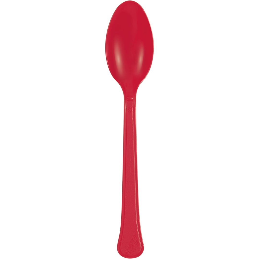 Ruby Red Solid Premium Plastic Spoons, 20ct