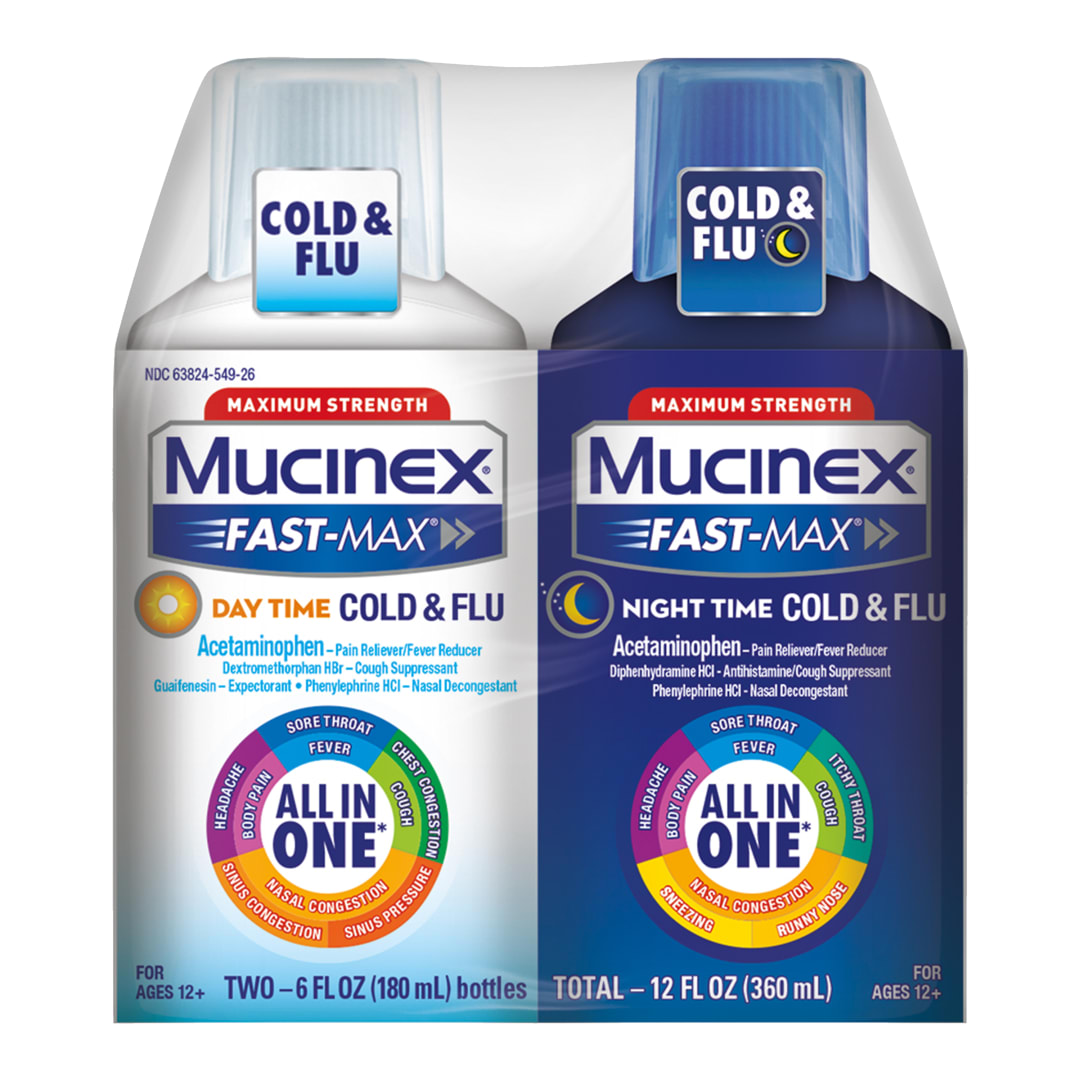 MUCINEX® FAST-MAX® Adult Liquid - Day Night Severe Cold/Cold & Flu 3/(2x6) oz.