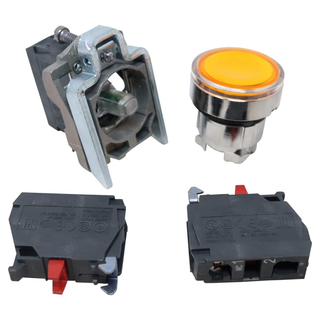 Wastebuilt® Replacement for Heil Illuminated Push Button (Yellow) 2NC