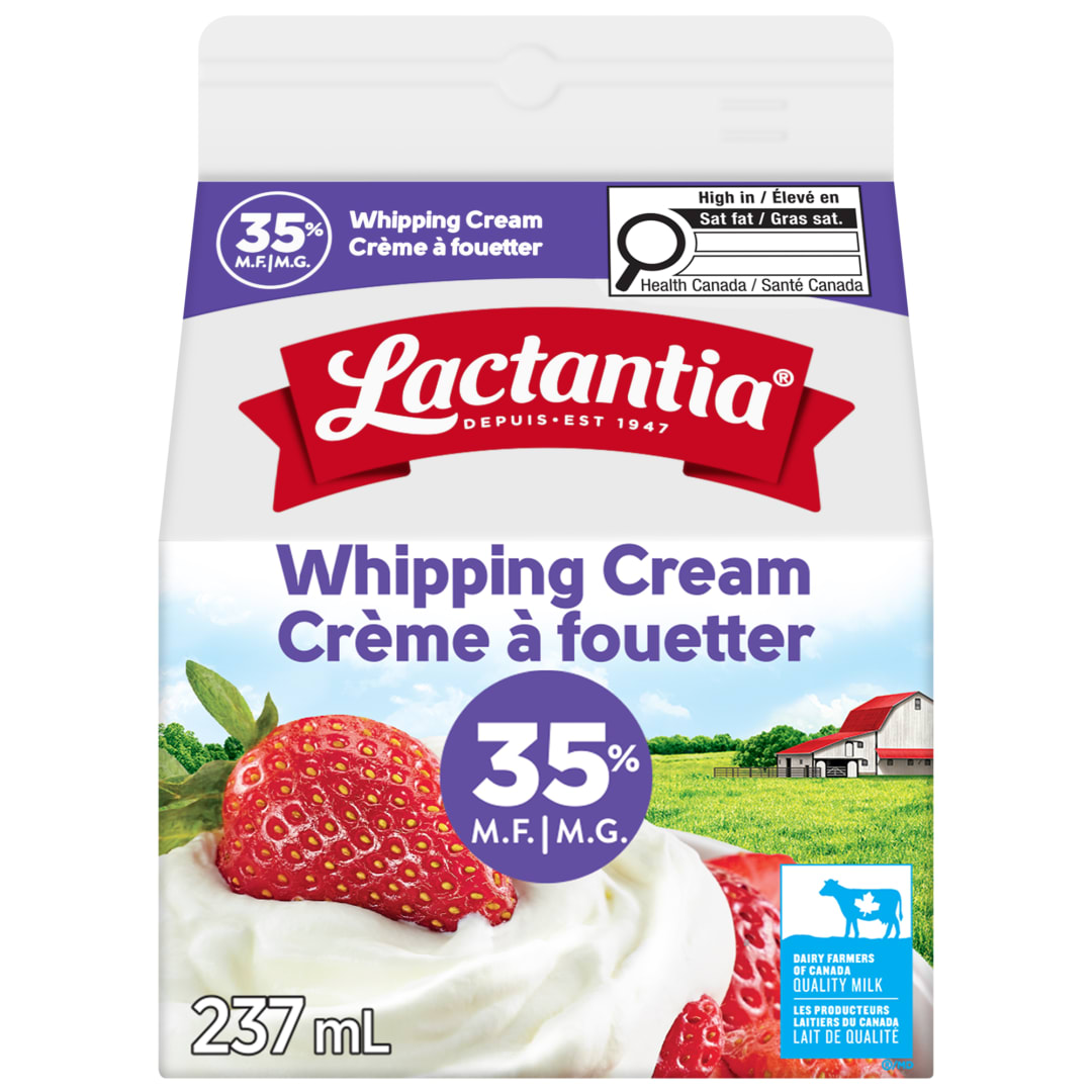 Lactantia Whipping Cream, 35%, 237mL
