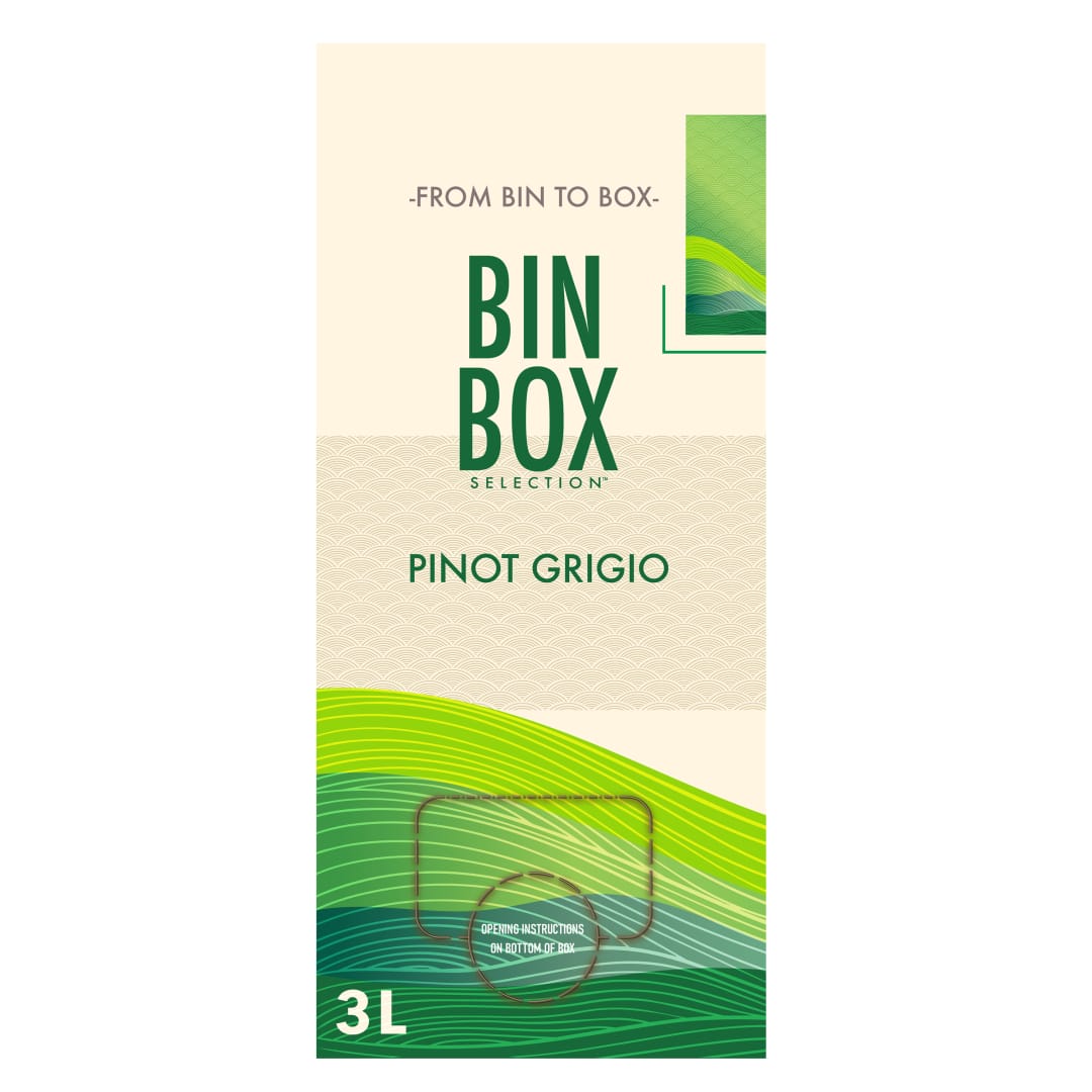 Bin Box Selection Pinot Grigio White Wine, American, 3L, 12% ABV