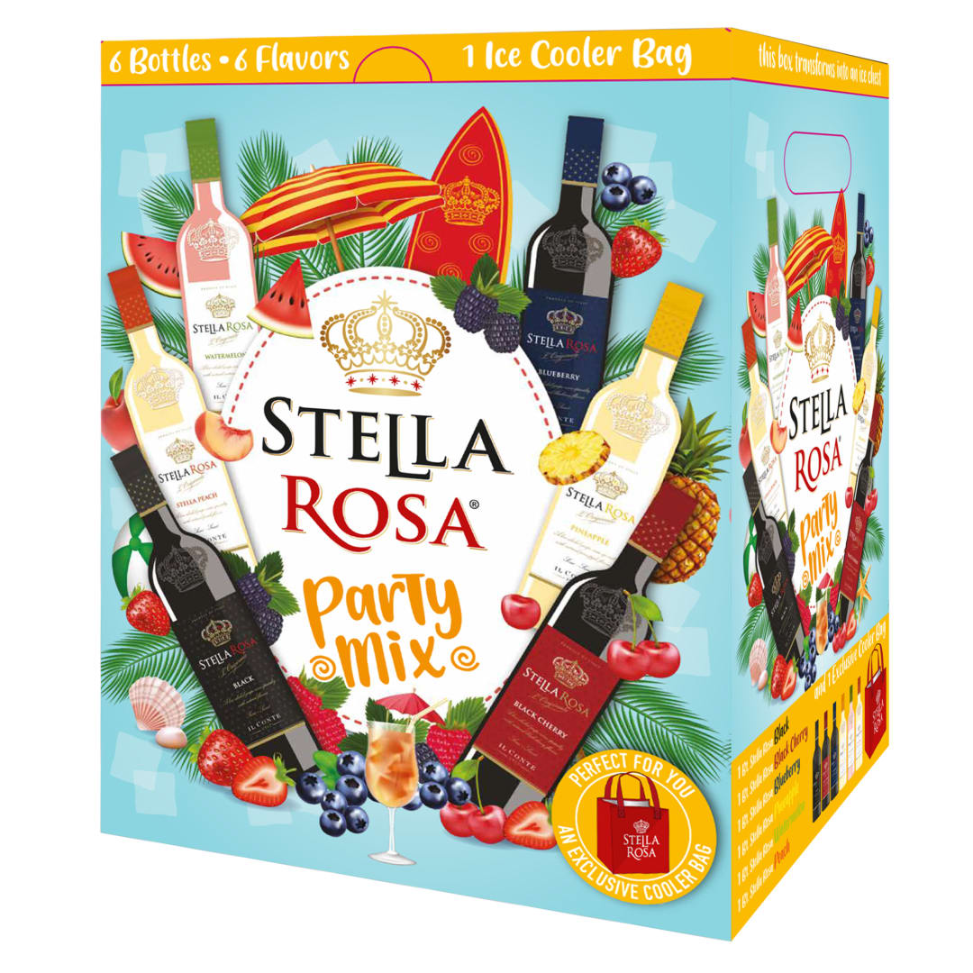 Stella Rosa Ice Bag Party Mix (Black, Peach, Watermelon, Blueberry, Pineapple, Black Cherry) Variety Pack VAP