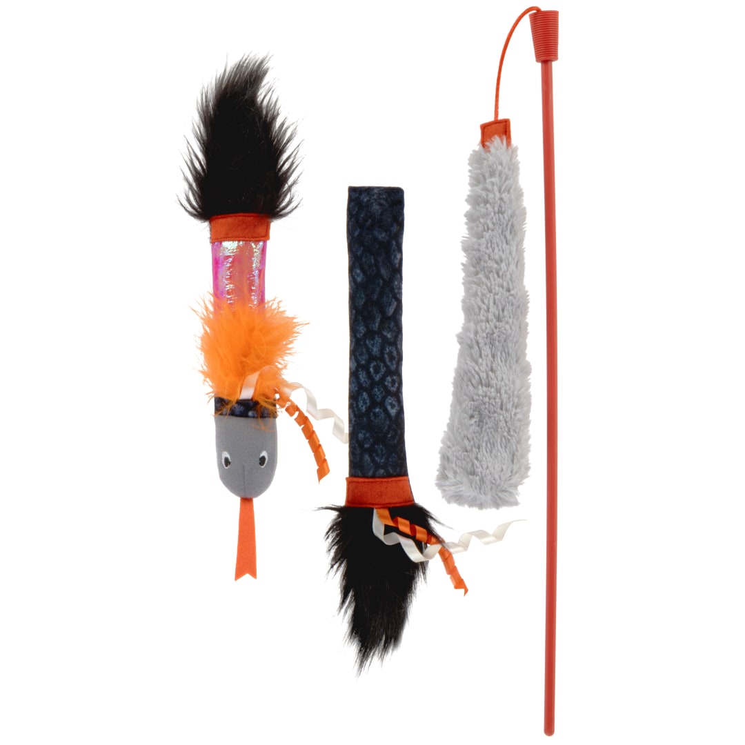 SmartyKat Jungle Kat Slitherin' Snake Electronic Sound 2.5 ft Breakaway Wand Cat Toy