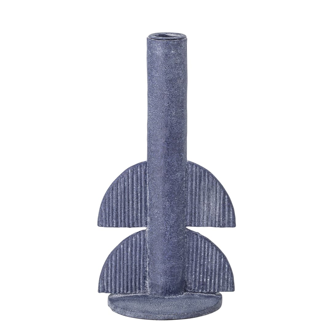82052419 - Bess Candle Holder, Blue, Polyresin STOCK: 54