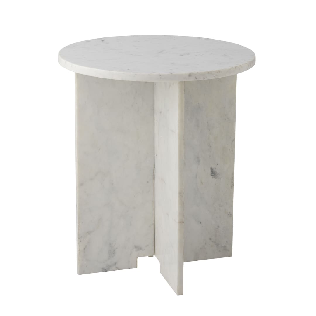 82057280 - Jasmia Side Table, White, Marble STOCK: 157