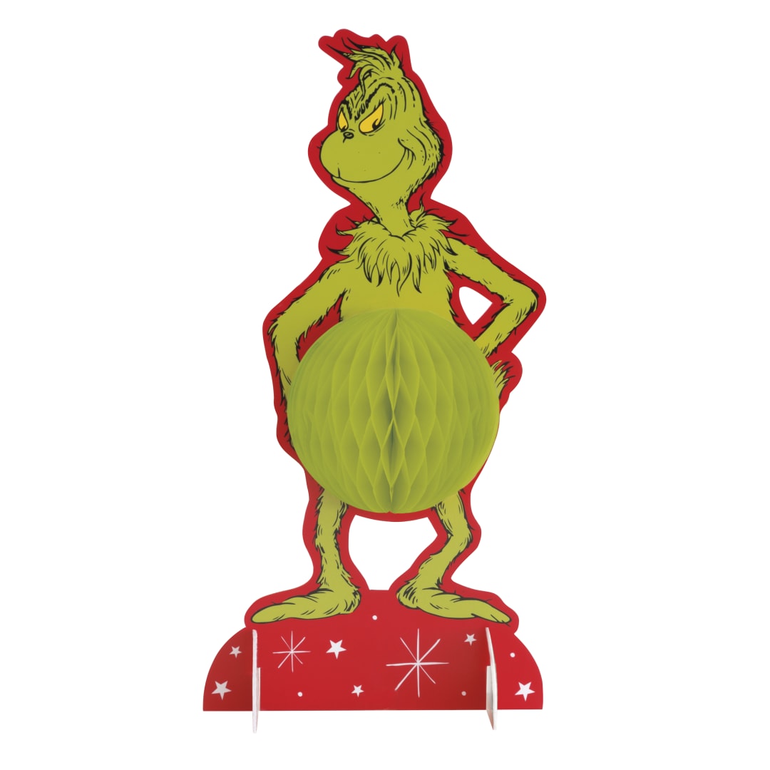 Grinch Honeycomb and Paperboard 10" Centerpiece