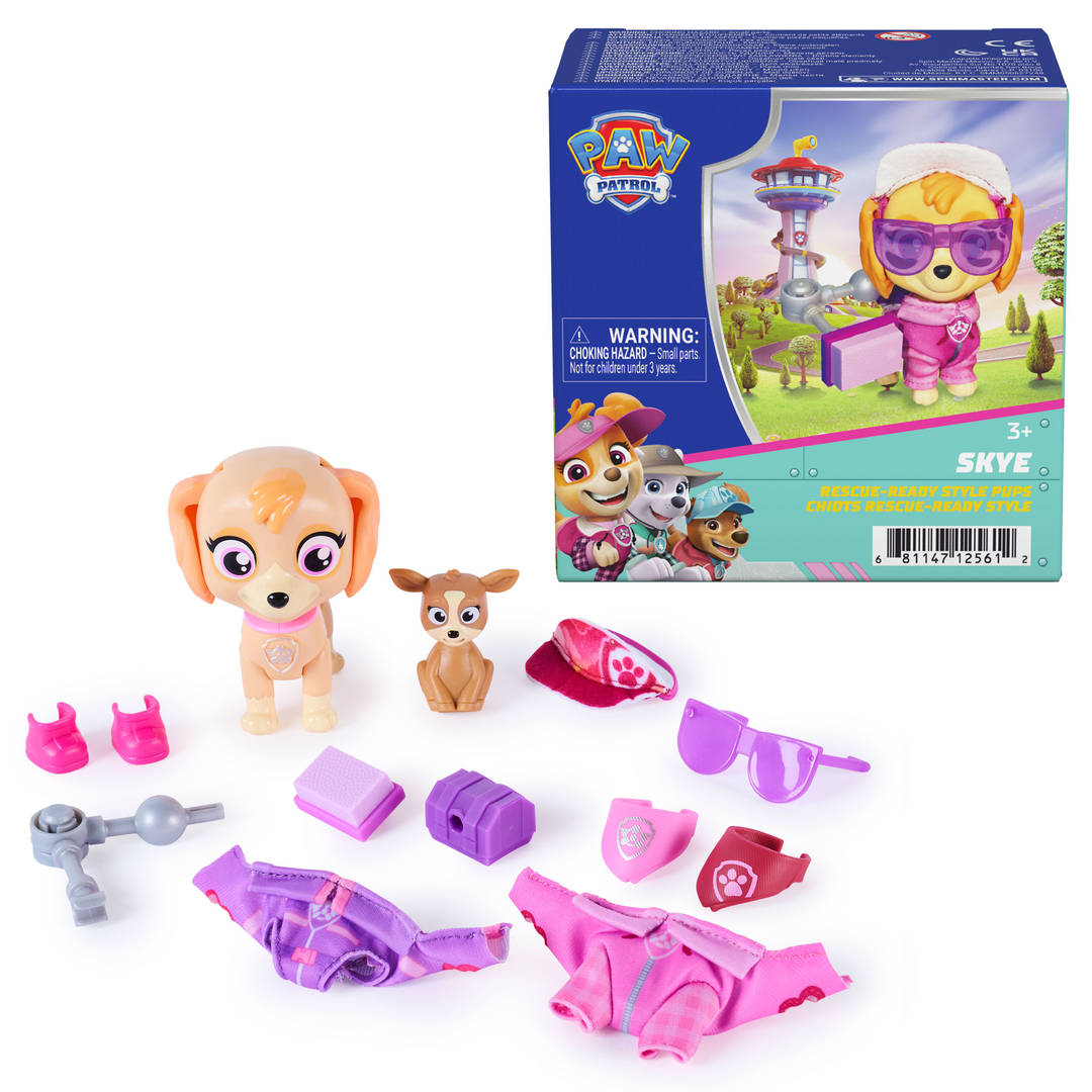 PAW Patrol Skyes World Skye Style Pups Figures with 10 Accessories