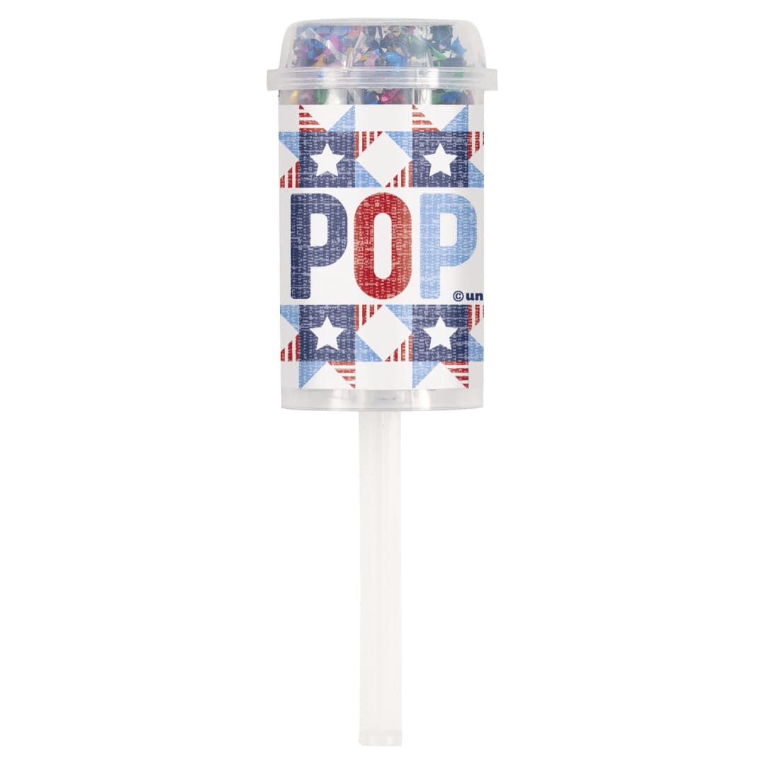 Classic Americana "Pop" Foil Confetti Push Popper
