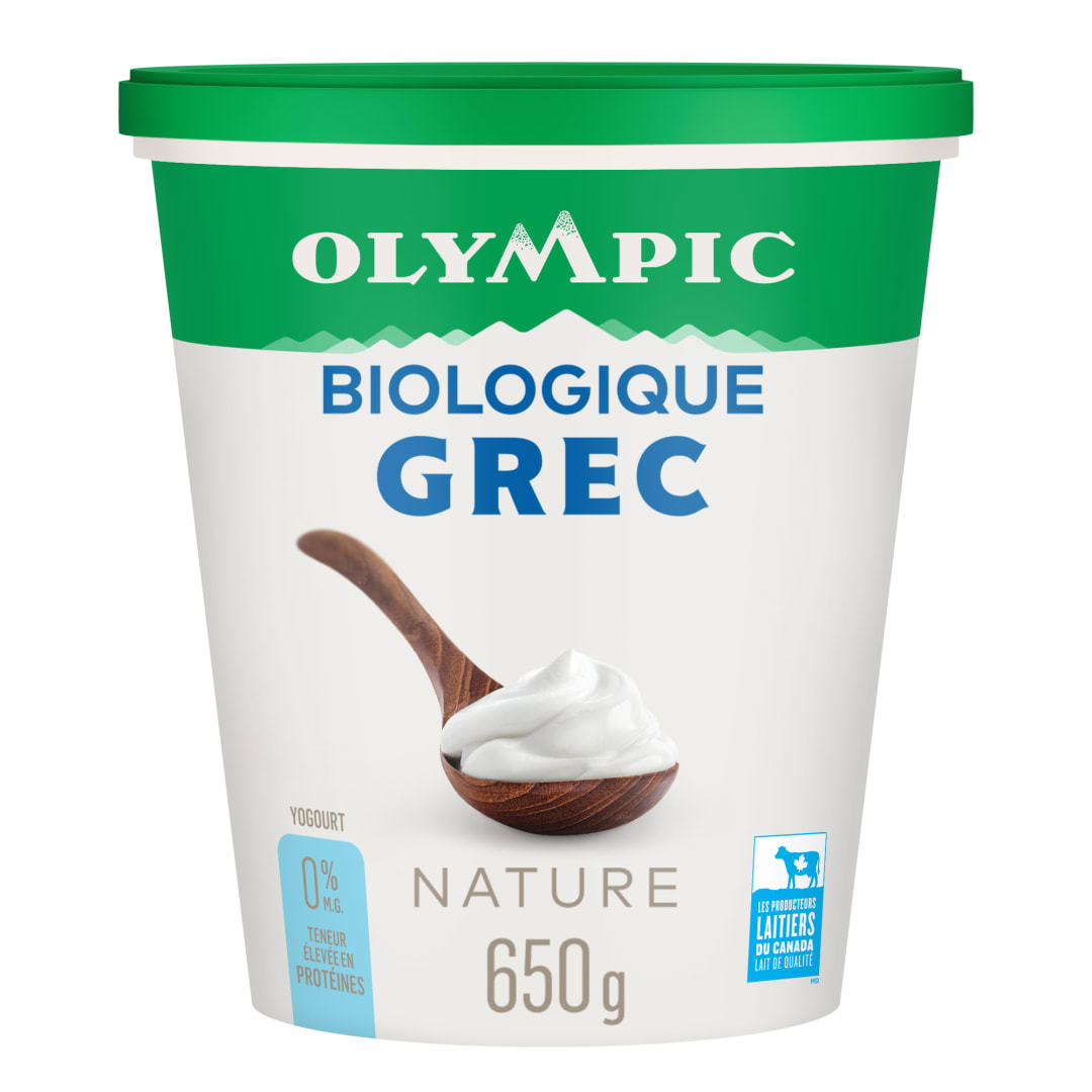 Olympic Organic Greek Plain Yogurt 0%, 650g