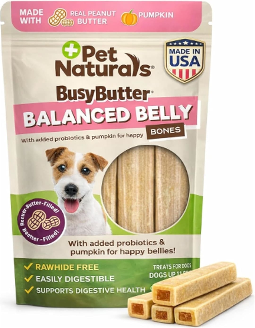 PN Balanced Belly Bones, Small Dogs, Peanut Butter, 22ct