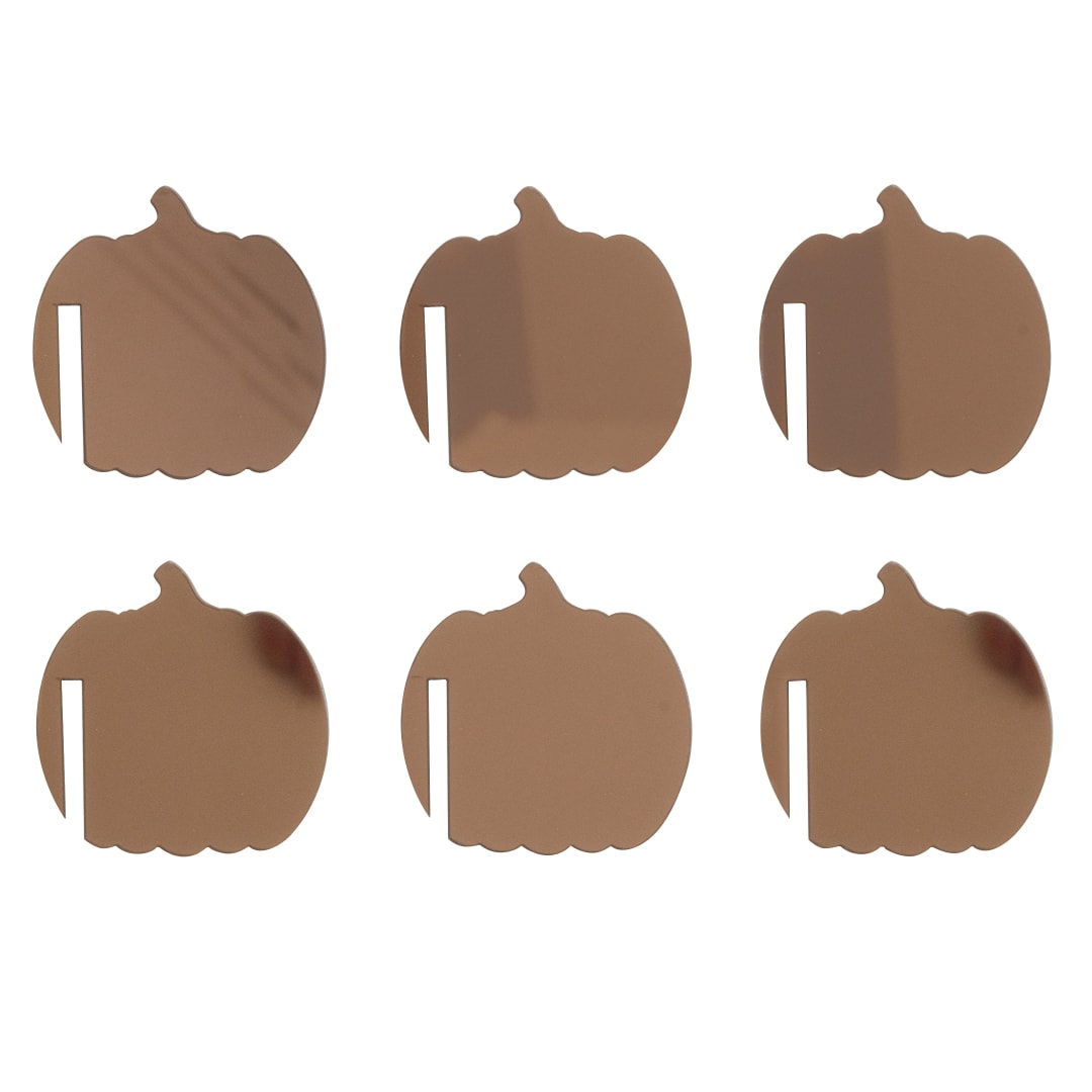 Copper Mirrored Pumpkin Drink Markers, 8ct