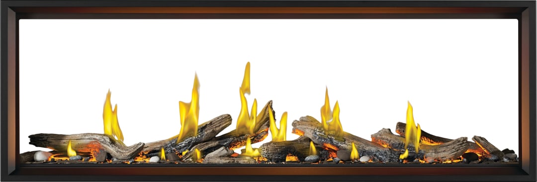 Tall Linear Vector™ 74 See Through with Luminous Logs, Direct Vent Fireplace, Natural Gas, Electronic Ignition