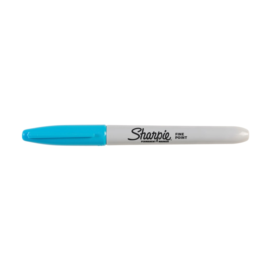 Sharpie® Marcadores Permanentes, Punta Fina, Turquesa, 12 Piezas