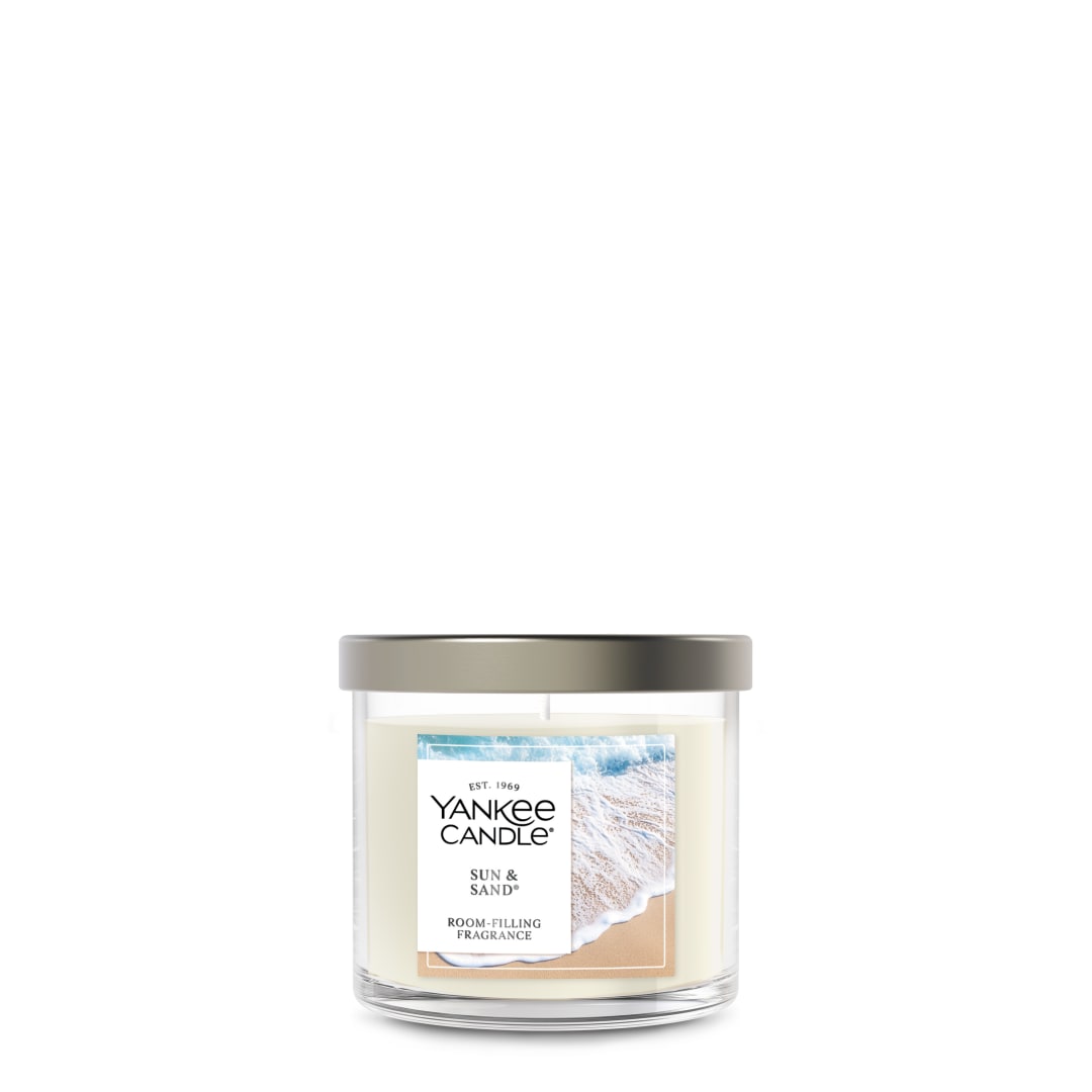 Yankee Candle Small Tumbler Scented Candle with up to 40 Hour Burn Time, Premium Plant Wax Blend for Consistent Burn, 4.3 oz Tumbler Candle with Room Filling Fragrance, Sun & Sand