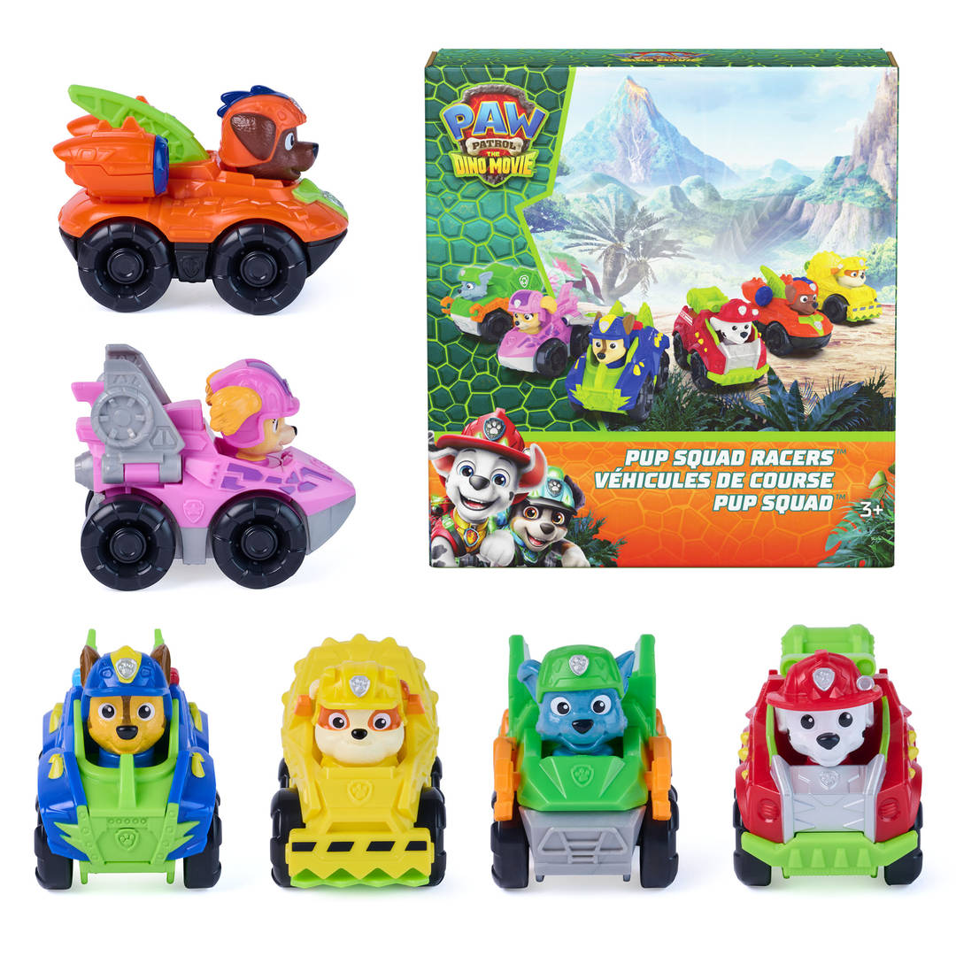 PAW Patrol The Dino Movie Pup Squad Racers Toy Car 6-Pack