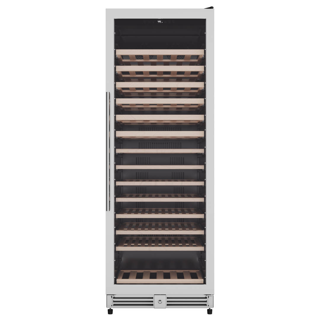 Avanti Refresh Wine Cooler, 149 Bottle Capacity, Stainless Steel Finish with Wood Shelves, Digital Touch Controls, Glass Door (WCF149SE3S)