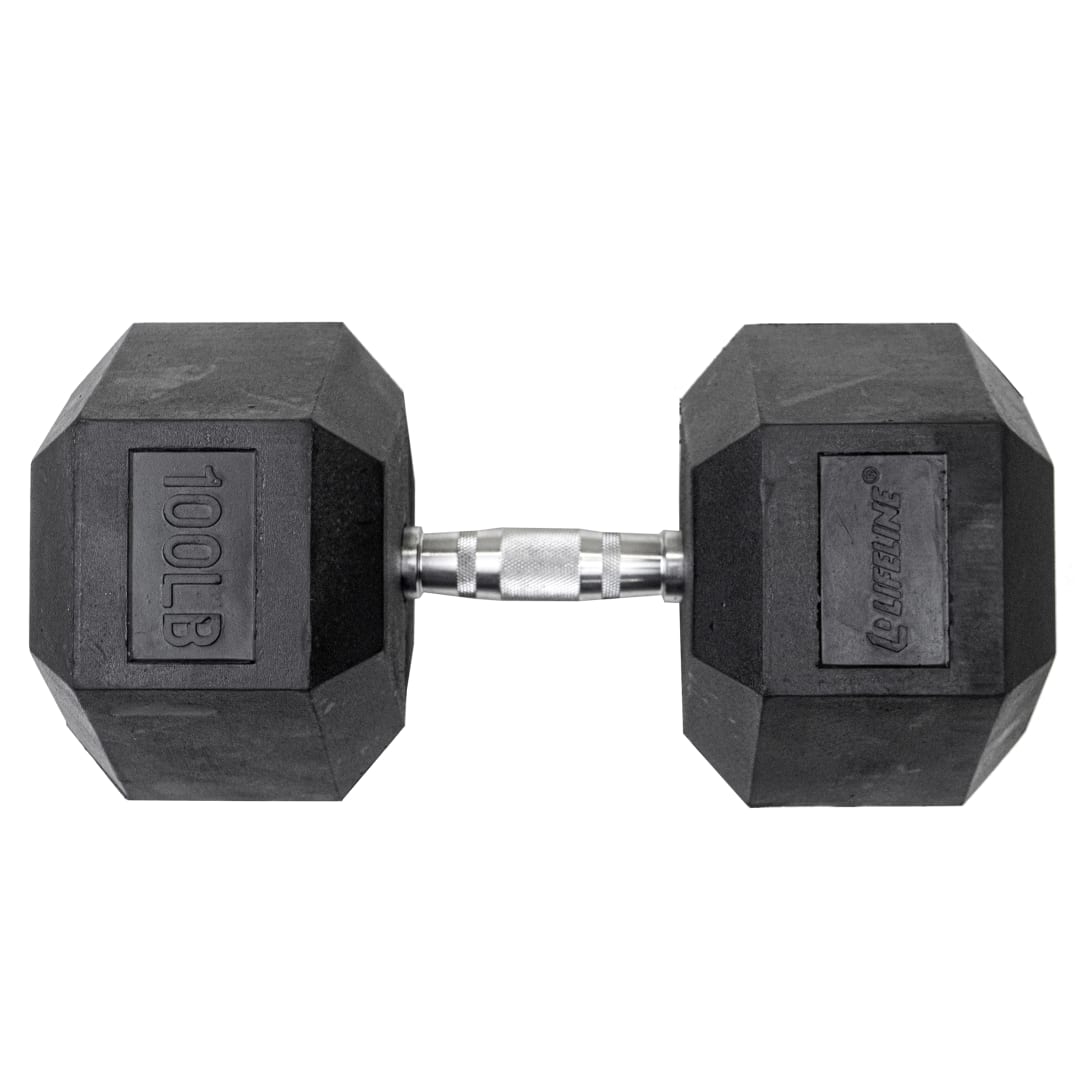 Lifeline Hex Rubber Dumbbell -