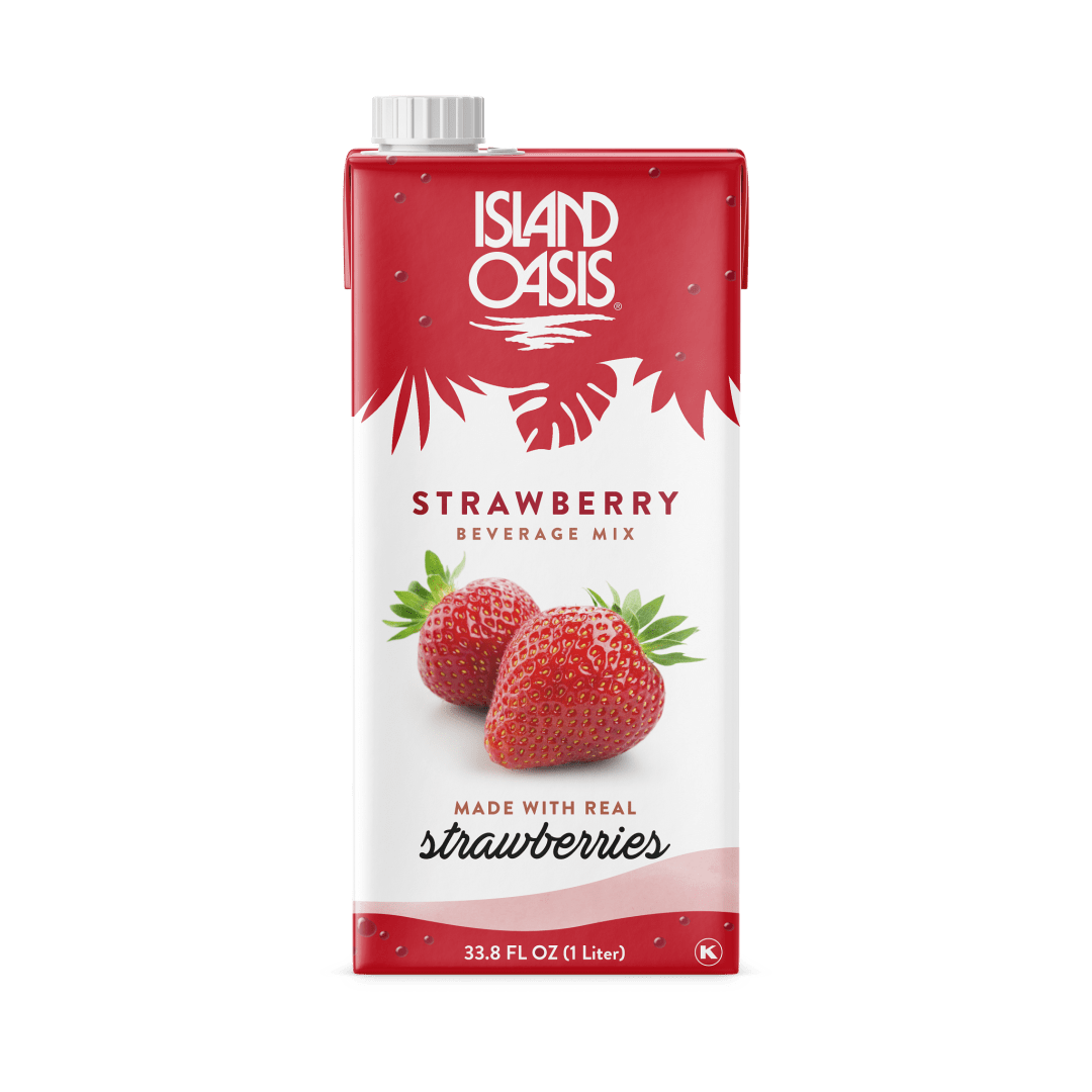 Island Oasis Strawberry Fruit Puree Beverage Mix, 12 x 1 L
