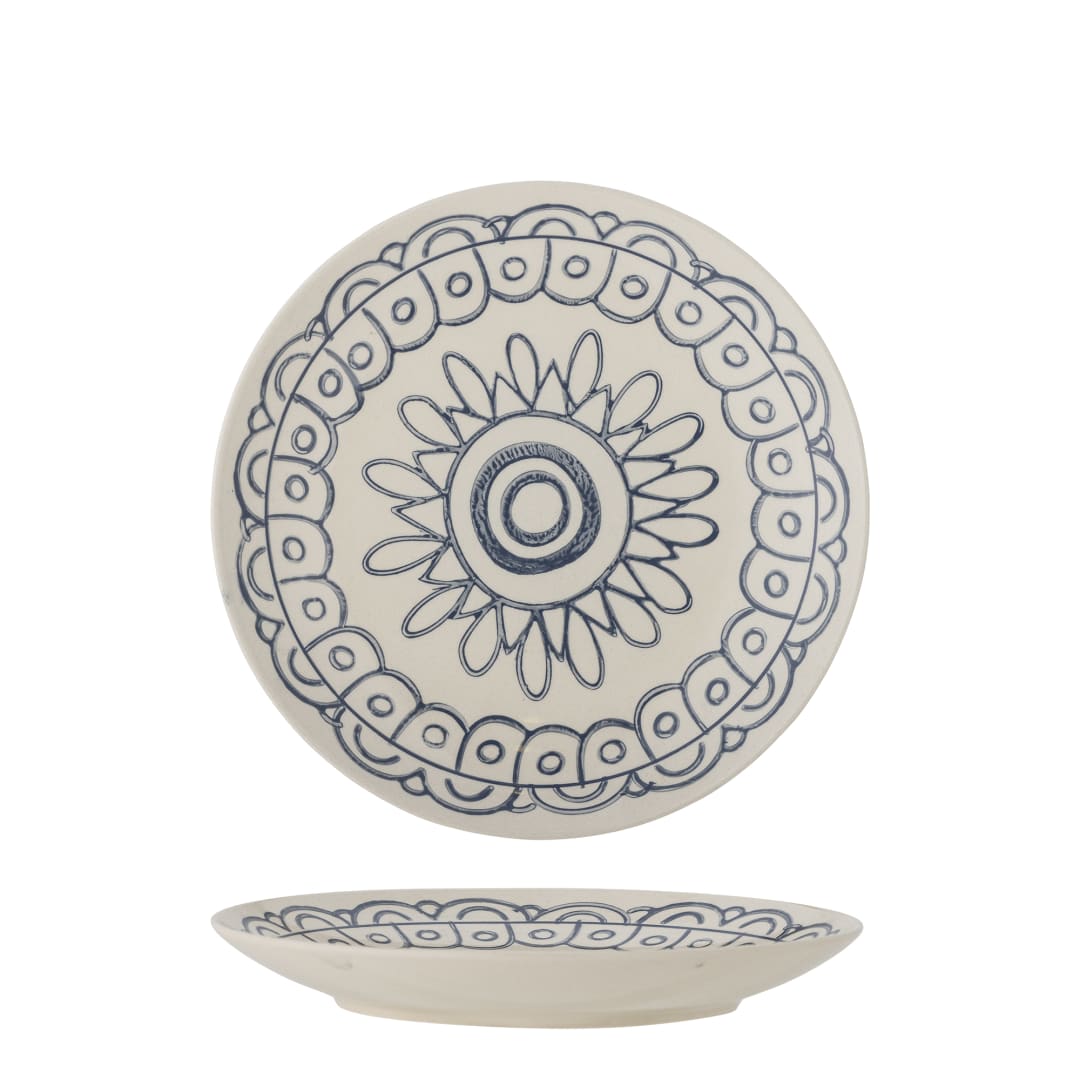 82061607 - Maple Plate, Blue, Stoneware STOCK: 300
