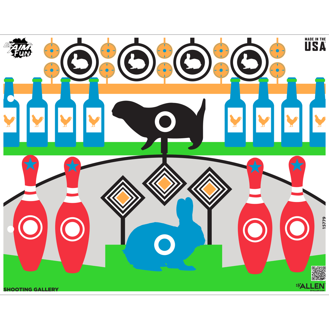 EZ Aim® FUN Shooting Gallery Paper Shooting Target, 23" x 19," 4-Pack, Multi