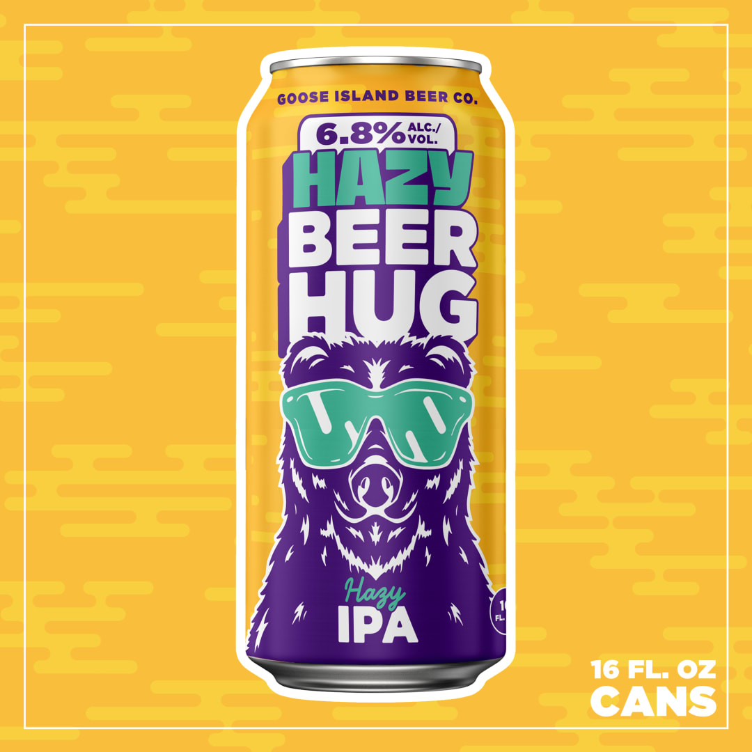 Goose Island Hazy Beer Hug Hazy IPA 16 oz Single CAN 6_8ABV - Plain Aluminum - Standard Gloss - Craft Direct