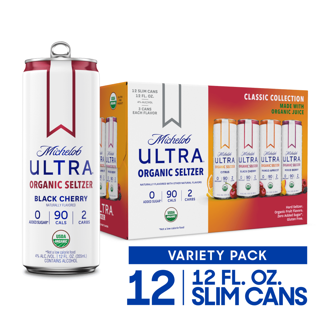 Michelob ULTRA Second Edition Flavors Organic Hard Seltzer, Variety Pack, 12 Pack, 12 FL OZ Slim Cans