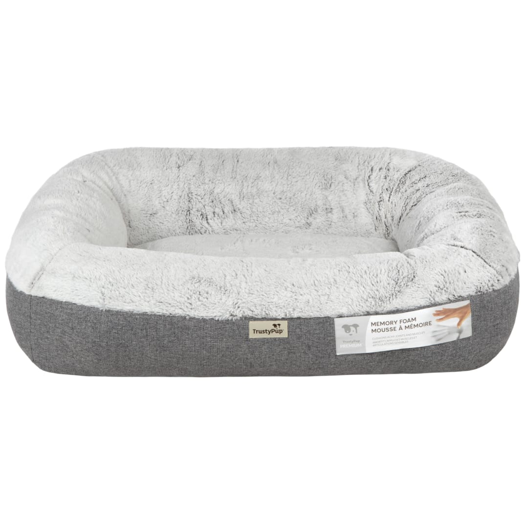 TrustyPup Sensa Snoozer Pet Bed, Heather Basket Woven Gray, Large 35 x 27 x 8