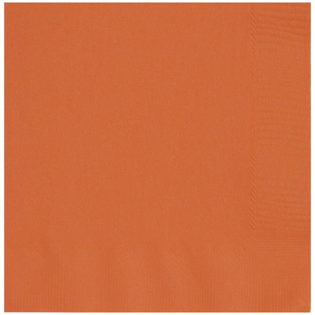 Pumpkin Orange Solid Beverage Napkins, 20ct