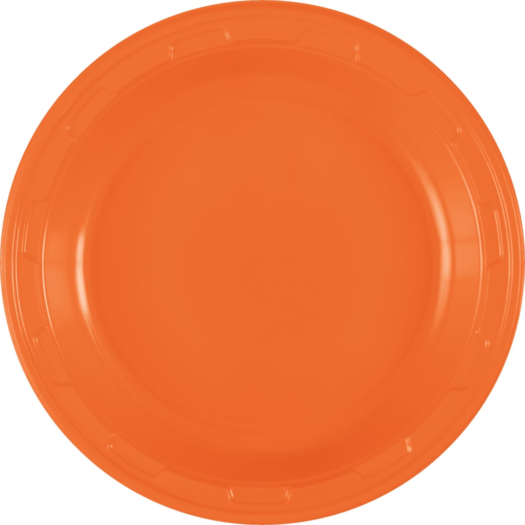 Pumpkin Orange Solid Round 7" Plastic Dessert Plates, 50ct