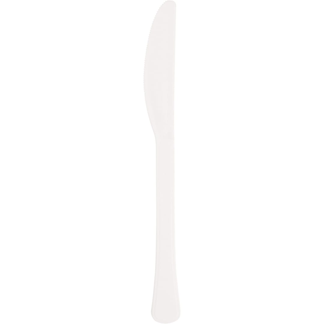 Bright White Solid Premium Plastic Knives, 20ct
