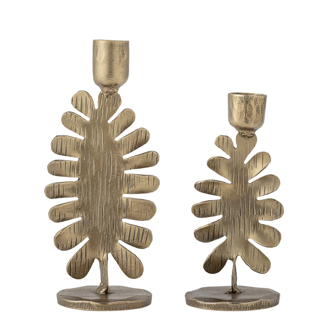 82073012 - Oaken Candle Holder, Gold, Iron STOCK: 186
