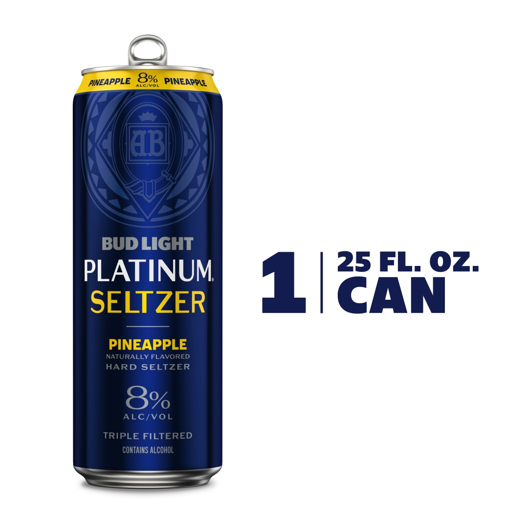 Bud Light Platinum Seltzer Pineapple 25 oz Single CAN 8ABV 206 Diameter - Gloss Varnish