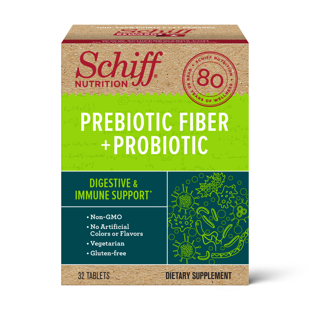 SCHIFF® Prebiotic Fiber + Probiotic 36/32 ct.