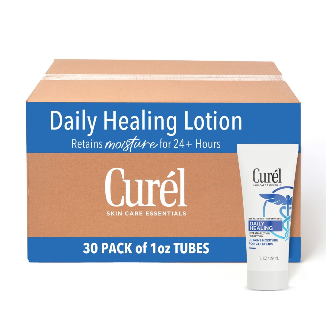 Curel Daily Healing Body Lotion, Ceramide Moisturizer, Dry Skin, 1 oz, 30pk