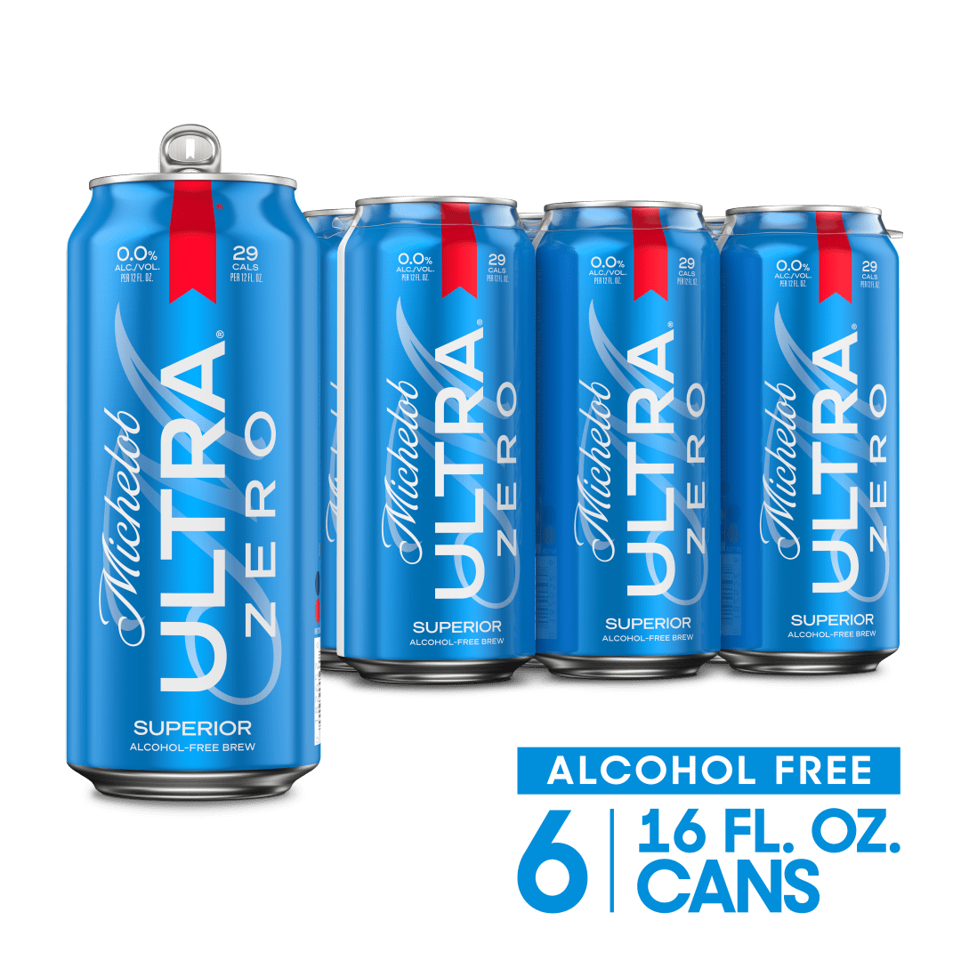 Michelob ULTRA ZERO Non-Alcoholic American Lager Beer, 6 Pack, 16 fl oz Cans