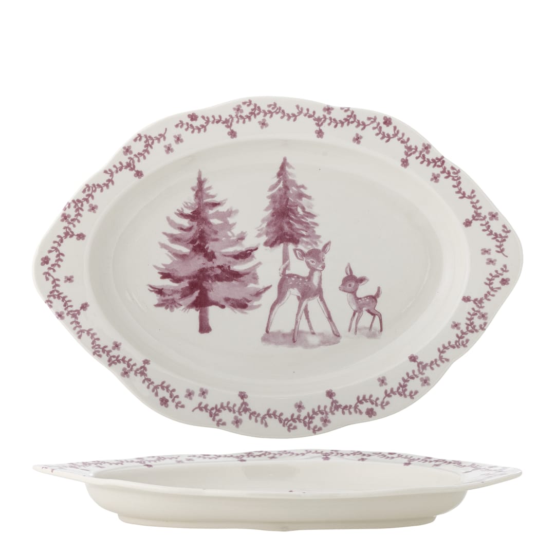 82072926 - Wonderland Serving Plate, Rose, Stoneware STOCK: 300