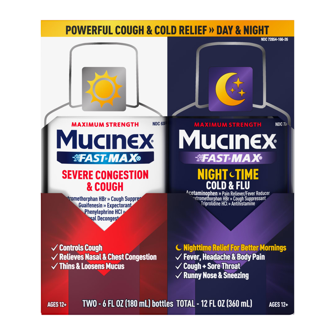 Maximum Strength* MUCINEX® FAST-MAX® Severe Congestion & Cough & MUCINEX® Nightshift ® Cold & Flu 3/(2x6) oz.