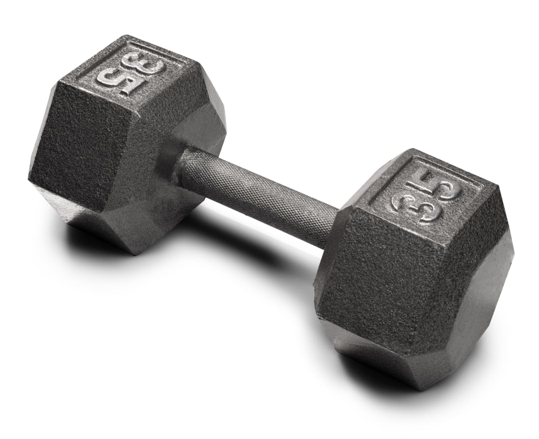 35 Lb. Cast Iron Hex Dumbbell