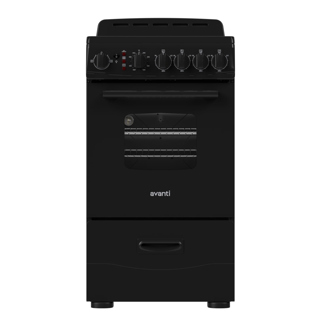 Avanti 20-Inch Freestanding Electric Range with Ceramic Glass Cooktop, in Black (CERU200P1B)