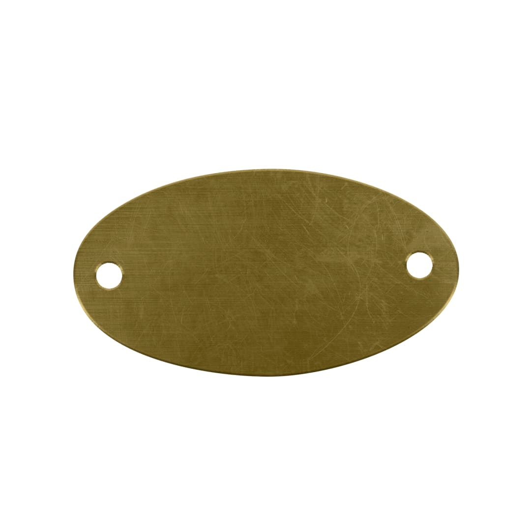 Tag-Oval 1-5/32"x 2-1/16" Brass 100 Pack