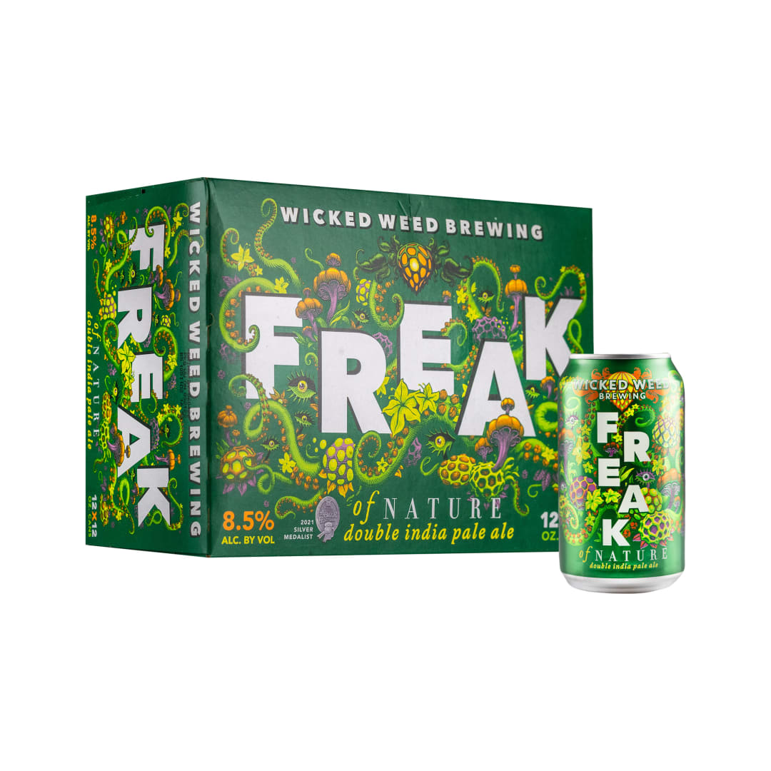 Wicked Weed Freak of Nature Double IPA, 12 Pack, 12 fl oz Cans