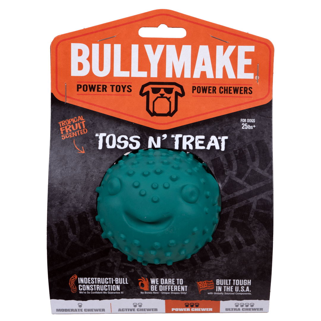 BULLYMAKE Toss N' Treat Teal Puffer Fish - Tropical Fruit Scented
